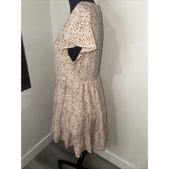 Petal+pump Floral Ruffled Midi Dress Size 8 V-neck Button Front Sleeve Less‎ - Picture 5 of 11